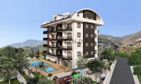 AL-903, Апартаменты с панорамой на горы (2 комнаты, 1 ванная) с видом на Средиземное море и балконом в Алании Каракочали