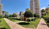 AL-2342, Квартира площадью 125 м² с планировкой 2+1, меблированная, с двумя большими балконами, сауной и бассейном, с видом на море из первого ряда, Махмутлар